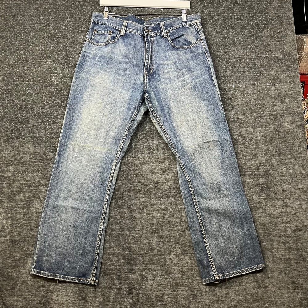 Flypaper Bootcut Jeans Men's Blue Denim Mid Rise Pockets Western Zip Fly - 34X30